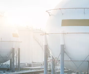 Large industrial storage tanks