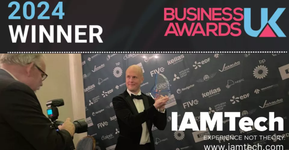 IAMTech winning an award at the UK Business Awards