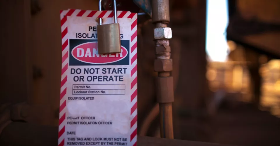 Danger notice on site