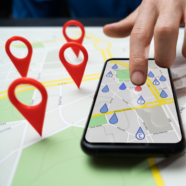 Google maps image showing map feature of ePTW software