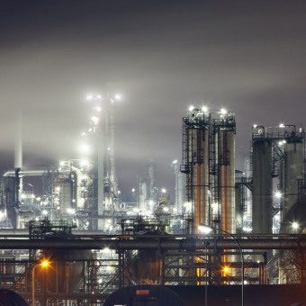 Chemical Plant at night bright lights