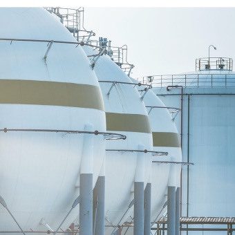Holding tanks white and gold daytime